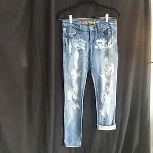 Ripped and bleached jeans